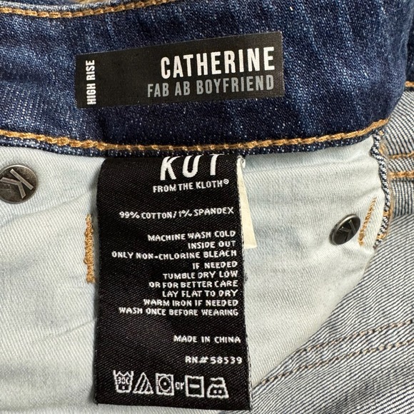 Kut From The Kloth Catherine Fab Ab Boyfriend Jeans 2 High Rise Dark KP1477MA2 - Picture 9 of 16